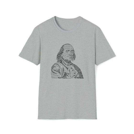 Benjamin Franklin | Unisex Soft Style Tee T-Shirt| Embrace Your Vibe | Calligram Word Design