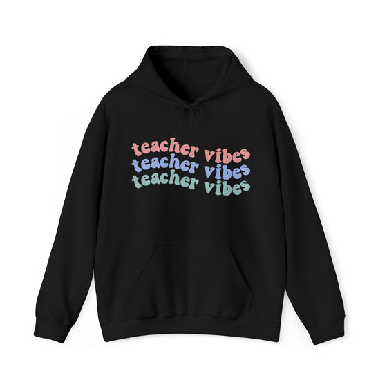 Teacher Life Sweatshirt | Teaching Vibes Waves | Unisex Hooded Hoodie Sweatshirt