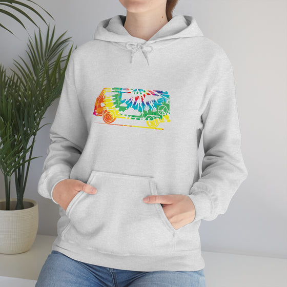 Chill Stitch – VW Tie-dye Van - Unisex Hooded Hoodie Sweatshirt – Embrace Your Vibe