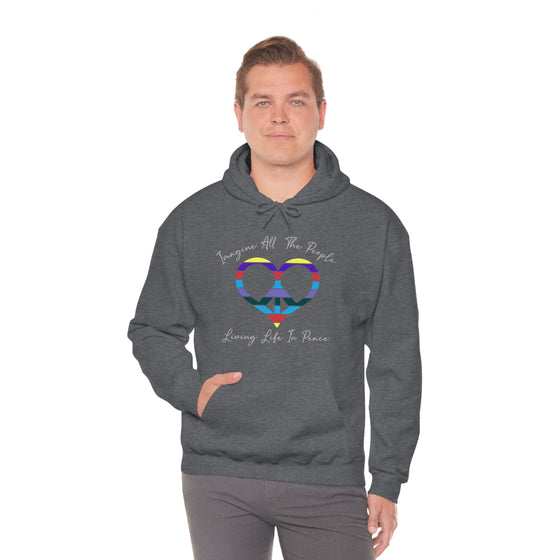 Chill Stitch – Imagine Living Life Peace - Unisex Hooded Hoodie Sweatshirt – Embrace Your Vibe