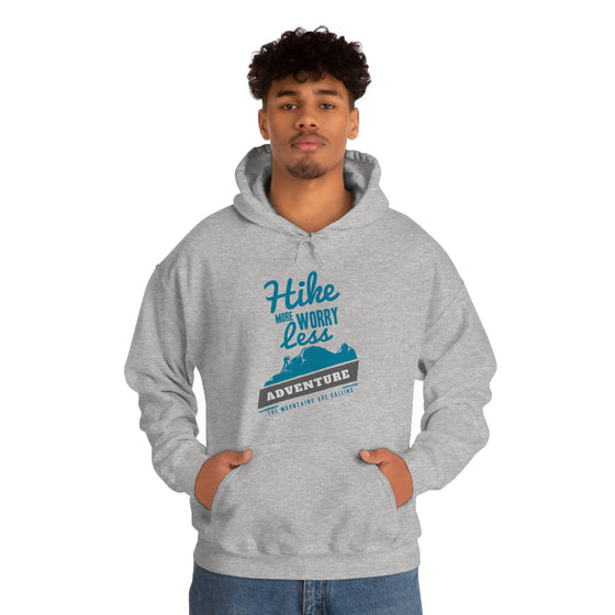 Chill Stitch – Hike More Worry Less - Unisex Hooded Hoodie Sweatshirt – Embrace Your Vibe