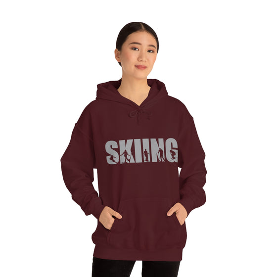 Chill Stitch – Skiing Sport - Unisex Hooded Hoodie Sweatshirt – Embrace Your Vibe