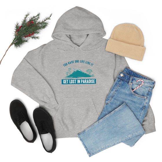 Chill Stitch – Get Lost in Paradise - Unisex Hooded Hoodie Sweatshirt – Embrace Your Vibe