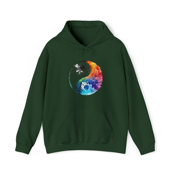 Yoga Hoodie | Yin Yang Sign V1 Watercolor | Unisex Hooded Hoodie Sweatshirt