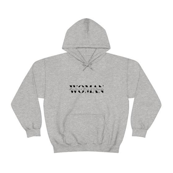 Chill Stitch – Woman Beautiful Strong - Unisex Hooded Hoodie Sweatshirt – Embrace Your Vibe
