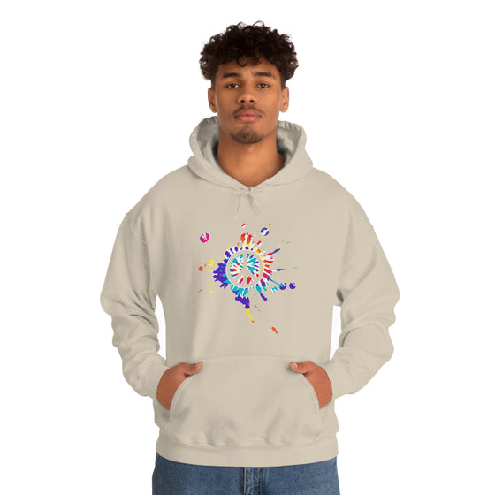 Chill Stitch – Peace Sign Color Splat - Unisex Hooded Hoodie Sweatshirt – Embrace Your Vibe