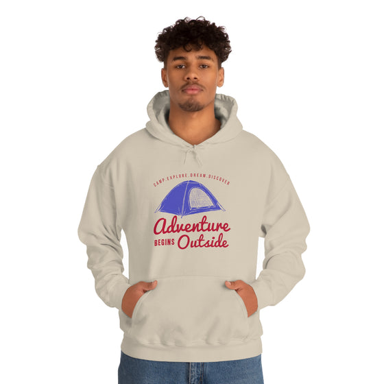 Chill Stitch – Outside Your Tent Adventure - Unisex Hooded Hoodie Sweatshirt – Embrace Your Vibe