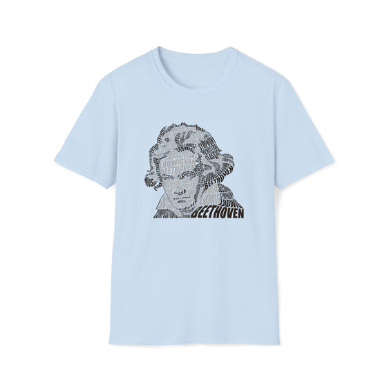 Ludwig van Beethoven Symphony Music Conductor | Unisex Soft Style Tee T-Shirt | Calligram Word Design
