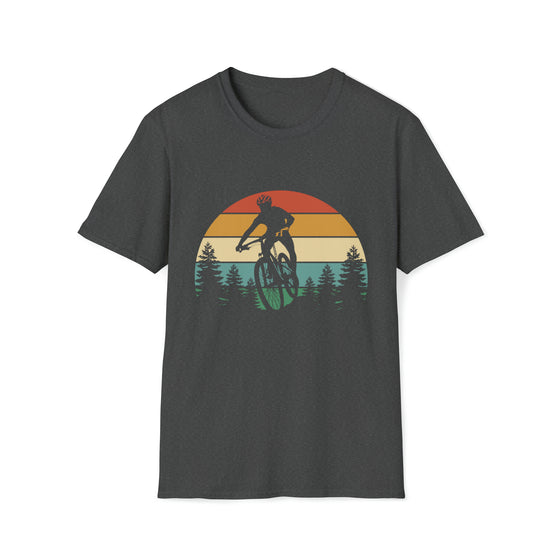 Bike Shirt | MTB Mountain Bike Biking Sunset Sunrise | Unisex Soft Style Tee T-Shirt