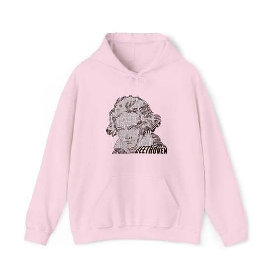 Ludwig van Beethoven Symphony Music | Unisex Hooded Hoodie Sweatshirt | Embrace Your Vibe | Calligram Word Design