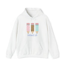  Teacher Life Sweatshirt | Teaching Pencils School | Unisex Hooded Hoodie Sweatshirt