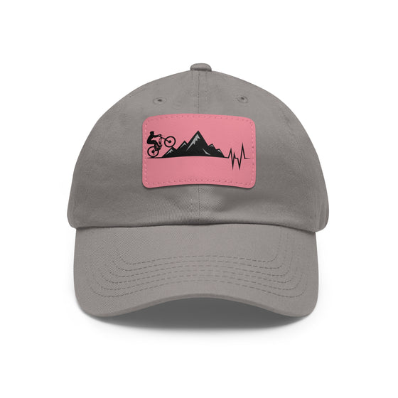 Bike Hat | MTB Mountain Bike Heartbeat Leather Patch Baseball Cap