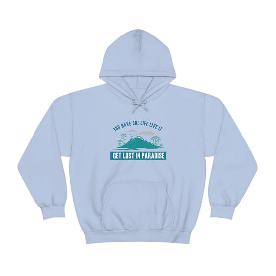 Chill Stitch – Get Lost in Paradise - Unisex Hooded Hoodie Sweatshirt – Embrace Your Vibe