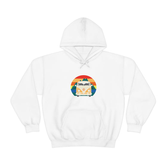 Chill Stitch – VW Van Mountains - Unisex Hooded Hoodie Sweatshirt – Embrace Your Vibe