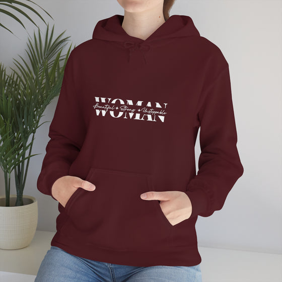 Chill Stitch – Woman Beautiful Strong - Unisex Hooded Hoodie Sweatshirt – Embrace Your Vibe