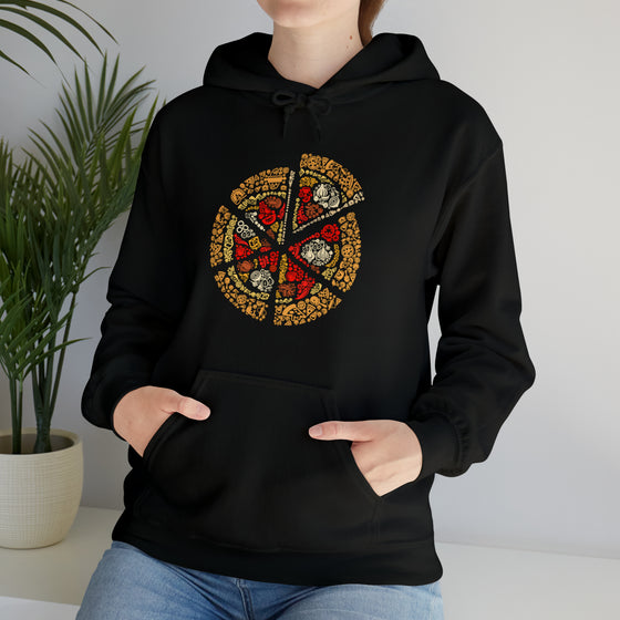 Pizza Slices Foodie Sweatshirt | Abstract Unisex Hooded Hoodie Sweatshirt