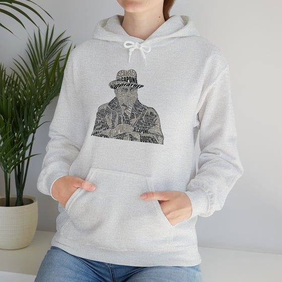 Al Capone | Unisex Hooded Hoodie Sweatshirt | Embrace Your Vibe | Calligram Word Design