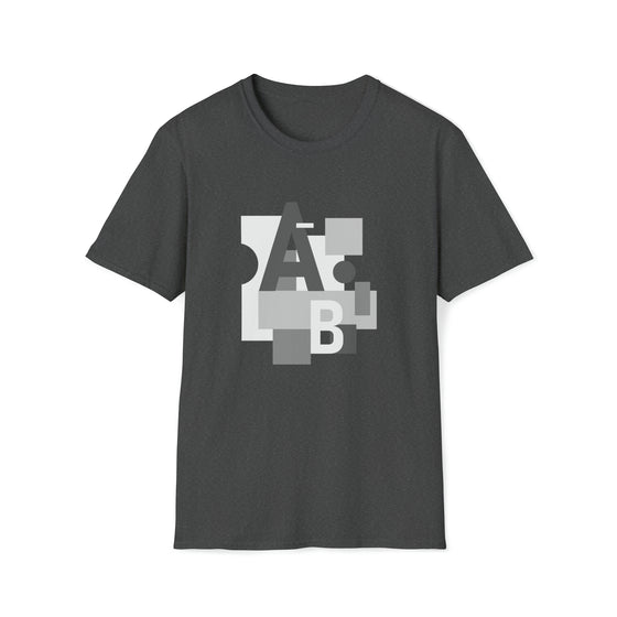 Abstract Letter Shapes V8 | Unisex Soft Style Tee T-Shirt | Embrace Your Vibe