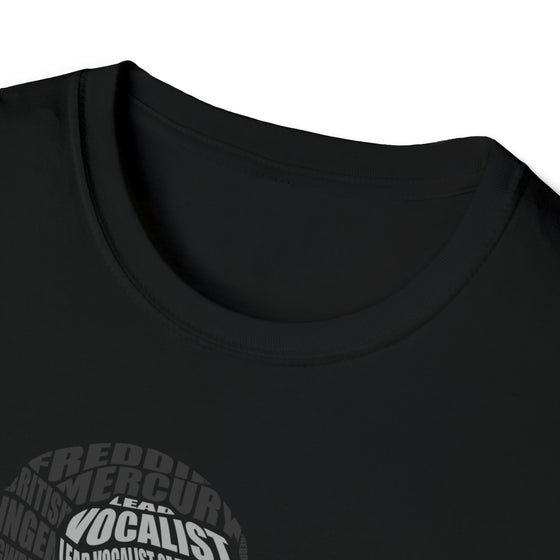 Abstract Shirt |  Freddy Mercuri | Unisex Soft Style Tee T-Shirt | Calligram Word Design