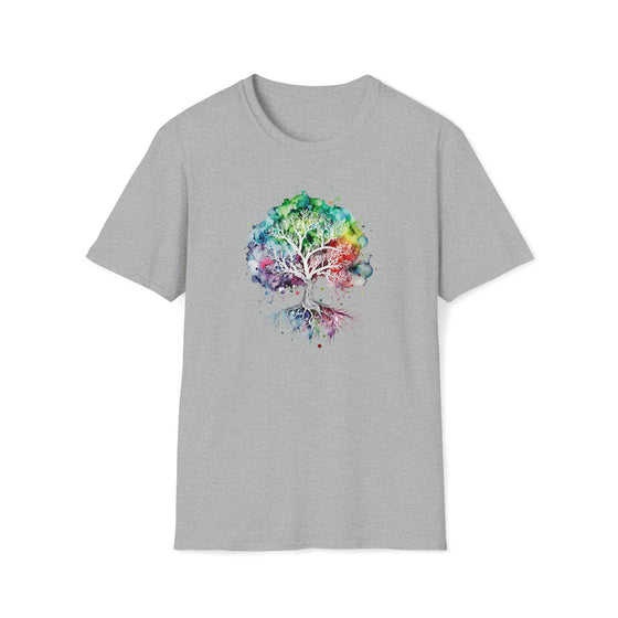 Watercolor Tree of Colorful Life V4 Outdoor Life |  Unisex Soft style T-Shirt | Embrace Your Vibe