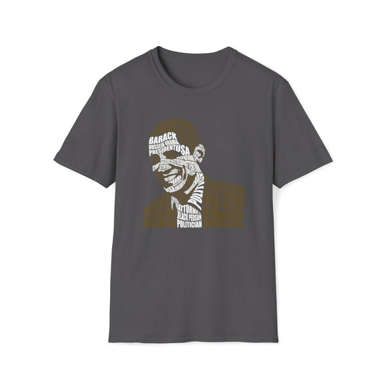 Barack Obama President | Unisex Soft Style Tee T-Shirt | Embrace Your Vibe | Calligram Word Design