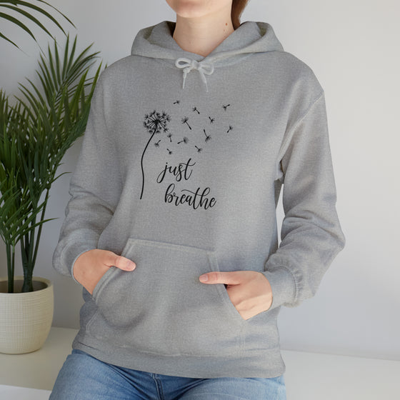 Just Breath Sweatshirt | Dandelion | Unisex Hooded Hoodie Sweatshirt