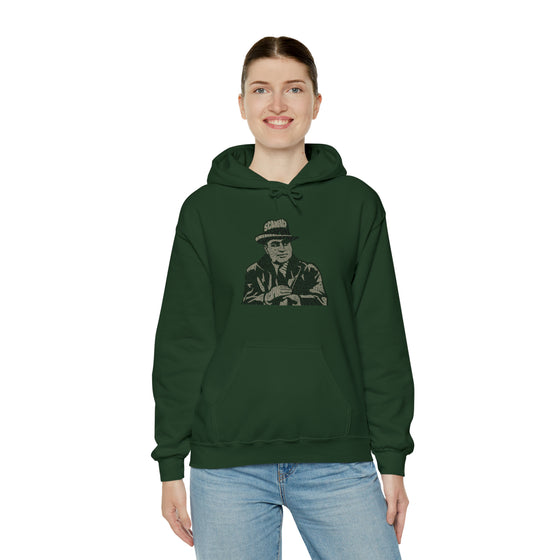 Al Capone | Unisex Hooded Hoodie Sweatshirt | Embrace Your Vibe | Calligram Word Design