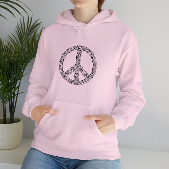 Hippie Sweatshirt | War Peace Symbol Machine| Abstract Unisex Hooded Hoodie Sweatshirt