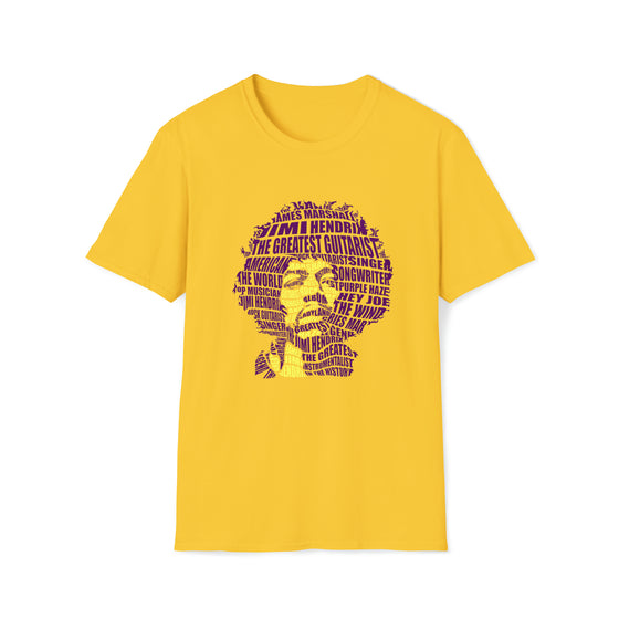 Jimmy Hendrix | Unisex Soft Style Tee T-Shirt | Embrace Your Vibe | Calligram Word Design