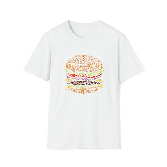 Burger Food Foodie | Abstract | Minimalist | Modern | Unisex Soft Style Tee T-Shirt | Embrace Your Vibe