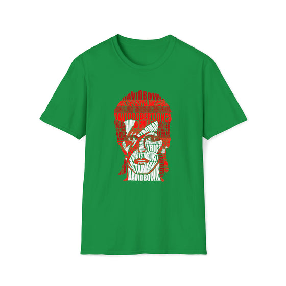 David Bowie | Unisex Soft Style Tee T-Shirt | Embrace Your Vibe | Calligram Word Design