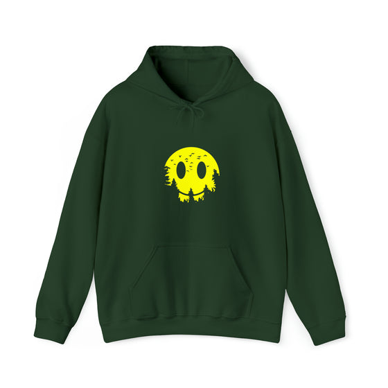 Smiley Sweatshirt | Forest Moon | Abstract Unisex Hooded Hoodie Sweatshirt