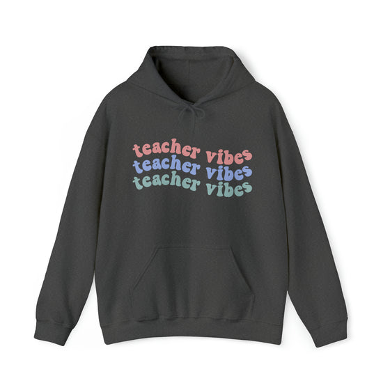 Teacher Life Sweatshirt | Teaching Vibes Waves | Unisex Hooded Hoodie Sweatshirt