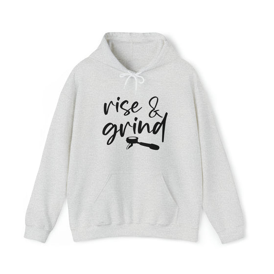 Coffee Rise and Grind Sweatshirt |  Unisex Hooded Hoodie Sweatshirt | Embrace Your Vibe