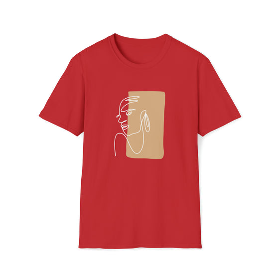Abstract Line Face Shapes V7 | Unisex Soft Style Tee T-Shirt  |  Embrace Your Vibe