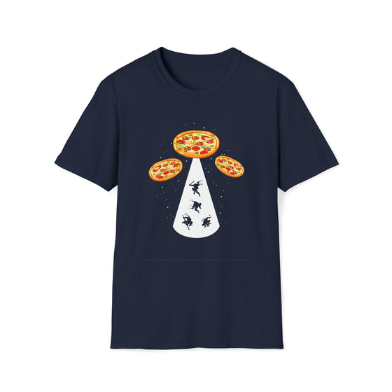 Pizza UFO Ninja Foodie Shirt | Abstract Unisex Soft Style Tee T-Shirt