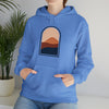 Abstract Shapes Sunrise Sunset Window Landscape  V14 | Abstract | Minimalist | Modern  Unisex Hooded Hoodie Sweatshirt