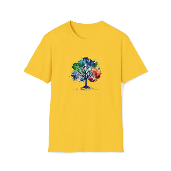 Yoga Shirt | Watercolor Tree of Life V3 Vibrant Colorful Life | Unisex Soft style Tee T-Shirt