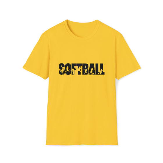 Softball Shirt | Softball Athlete Silhouettes | Unisex Soft Style T-Shirt Tee