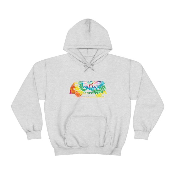Chill Stitch – VW Tie-dye Van - Unisex Hooded Hoodie Sweatshirt – Embrace Your Vibe