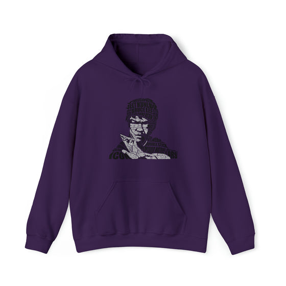 Bruce Lee | Unisex Hooded Hoodie Sweatshirt | Embrace Your Vibe | Calligram Word Design