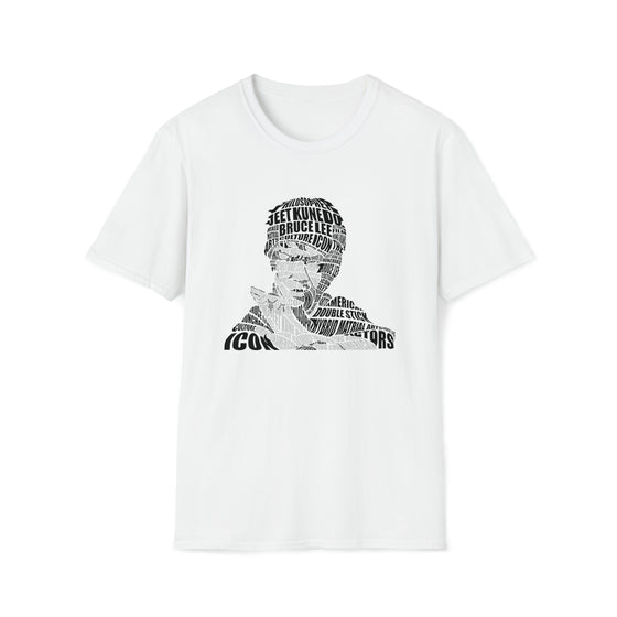 Bruce Lee | Unisex Soft Style Tee T-Shirt | Embrace Your Vibe | Calligram Word Design