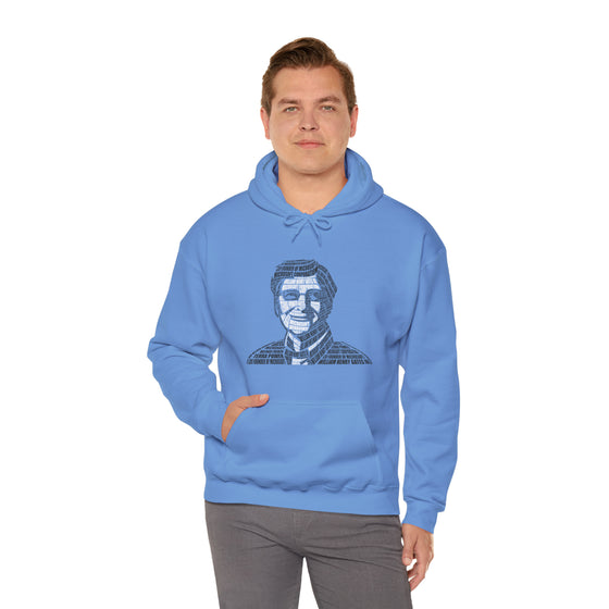 Bill Gates | Unisex Hooded Hoodie Sweatshirt | Embrace Your Vibe | Calligram Word Design
