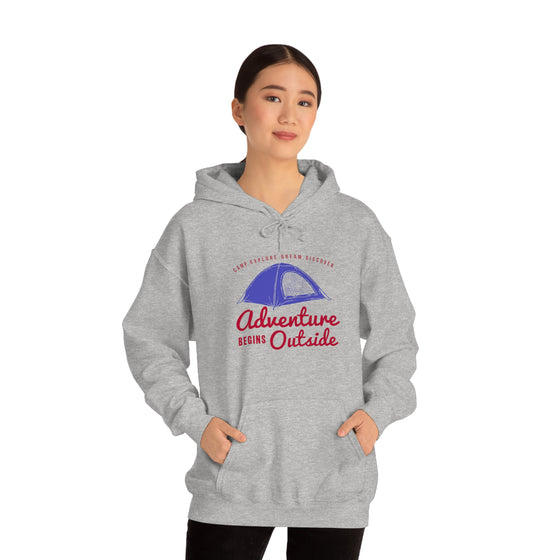 Chill Stitch – Outside Your Tent Adventure - Unisex Hooded Hoodie Sweatshirt – Embrace Your Vibe