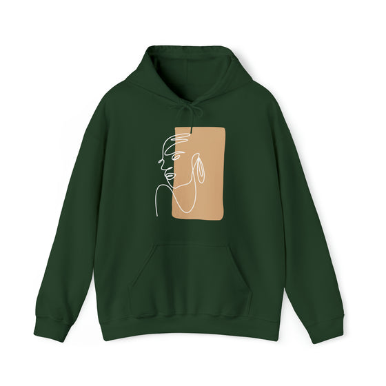 Abstract Shapes V7 Face Sketch | Abstract | Minimalist | Modern  Unisex Hooded Hoodie Sweatshirt | Embrace Your Vibe