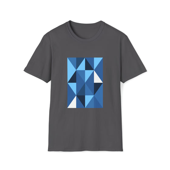 Abstract Blue Triangle Diamond Shapes V21 | Unisex Soft Style Tee T-Shirt | Embrace Your Vibe