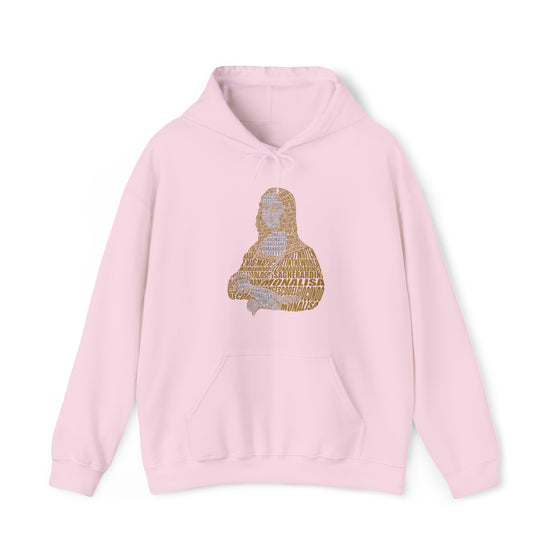 Mona Lisa France | Unisex Hooded Hoodie Sweatshirt  | Calligram Word Design