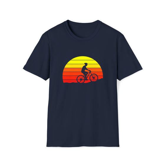 Bike Shirt | MTB Mountain Bike Sunrise Ride Biking  | Unisex Soft Style Tee T-Shirt