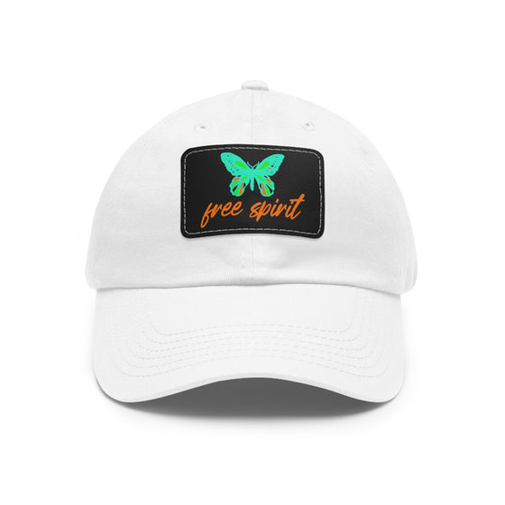 Free Spirit Butterfly Hat | Leather Patch Baseball Cap