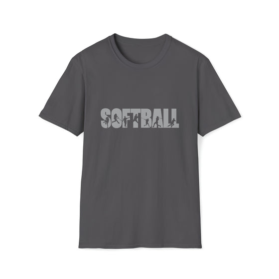 Softball Shirt | Softball Athlete Silhouettes | Unisex Soft Style T-Shirt Tee